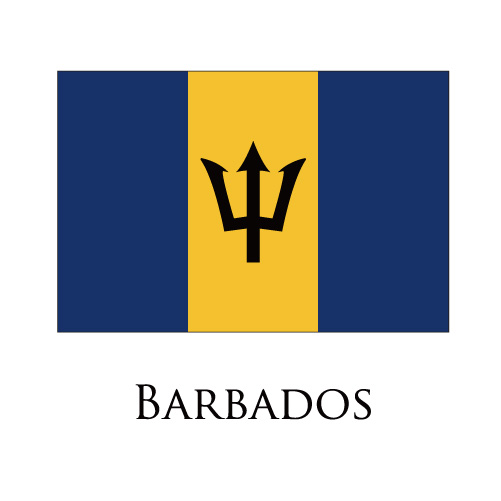 Barbados flag logo vinyl decal